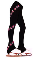 Ice Skating Pants with  "Pink Spiral Hearts" Rhinestuds Design