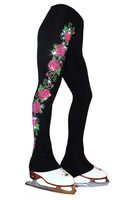 Ice Skating Pants with "Roses Swirls" Design