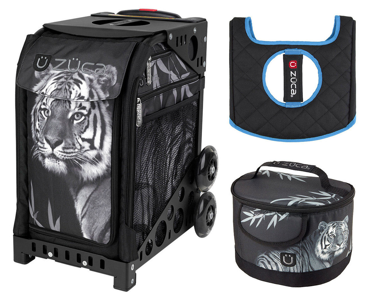 GIFT Lunchbox & Seat Cushion Zuca Bag TIGER Sport Insert and Black Frame 