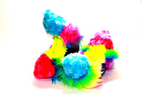 Crazy Fur Soakers CF30 - Turquoise Fuzzy Fur with Rainbow Crazy Fur