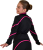 ChloeNoel J76 Heavy Poly Spandex Pipings Swirl Figure Skating Jacket 5th view