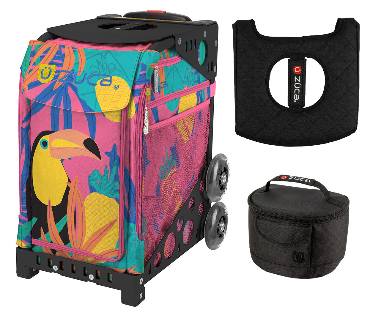Black Non-Flashing Wheels Frame Midnight with Gift Lunchbox and Seat Cover ZUCA Sport Bag