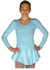 ChloeNoel DLP728  Plain Solid Sanded Poly Spandex Dress Light Blue w/ Ribbon Skate Flakes