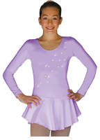 ChloeNoel DLP728  Plain Solid Sanded Poly Spandex Dress Light Lilac w/ Snow Flakes