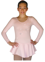 ChloeNoel DLP728  Plain Solid Sanded Poly Spandex Dress Light Solid Pink w/ Snow Flakes