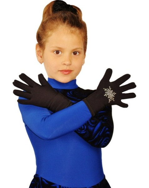 Thermal Figure Skating Gloves with Rhinestones Decoration and Replacement 