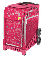 Zuca Sport Bag Pink Oasis with Gift Turquoise/Brown Seat Cover and Turquoise Lunchbox Turquoise Frame 