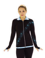 Kami-So Figure Skating Jacket - Crystal Spiral Turquoise 3rd view