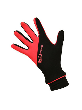 Icedress - Two Color Thermal Figure Skating Gloves "IceDress-Sport" (Black and Hot Coral)