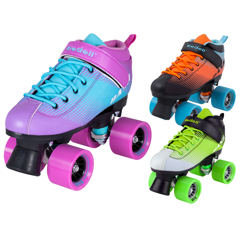 Patins à Roulettes Riedell RS-1000 Quad Speed – Homme – Taille 8 – Roues OS – Blanc