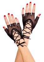 Lace-Up Fingerless Gloves