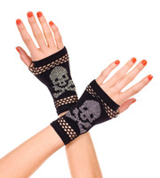 Skull and Crossbones Studded Gloves