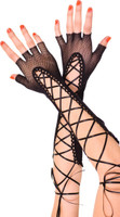 Lace-Up Elbow Length Gloves