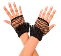 Fringed Diamond Net Gloves