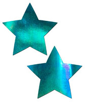 Iridescent Blue Star Pasties