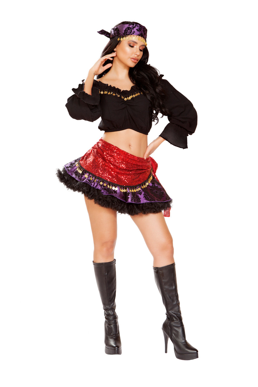 Sexy Black Red Purple Roma Halloween Party Cosplay Fantasy Traveling ...