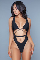 Strappy Plunging Thong Monokini