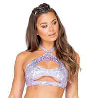 Keyhole Halter Cropped Top