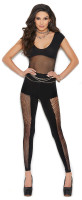 Sheer and Opaque Footless Net Bodystocking