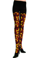 Opaque Flame Print Tights