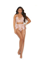 Strappy Lace Bralette, Garter Belt and Thong Set