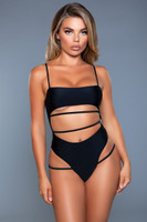 Strappy Thong Back Cutout One-Piece Swimsuit