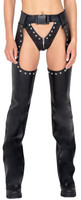 Studded Faux Leather Chaps