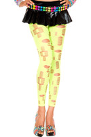 Tattered and Cutout Neon Leggings