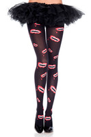 Monster Mouth Print Pantyhose