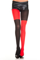 Red and Black Mismatch Pantyhose