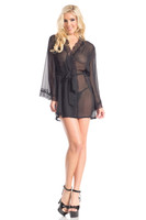 Sheer Lace Trimmed Robe