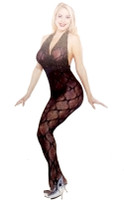 Low Cut Halter Backless Lace Bodystocking