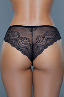 Mid-Rise Sheer Lace Back Cheeky Panty