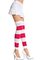 Acrylic Thick Striped Thigh High Leg Warmers
