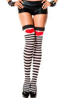 Stripes and Hearts Thigh High Stockings