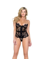 Lace Strapless Bustier & Thong Set