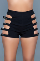 High Waisted Open Side Buckles Shorts