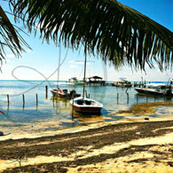 Caye Caulker Docked Sailboat