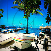 Caye Caulker Boats Moored at Pier