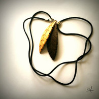 Bamboo Double Feather Necklace