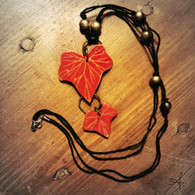 Bamboo Red Leaf Double Necklace