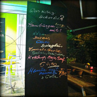 Sign at Hamburger Stand Frankfurt