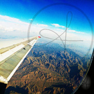 Mountain Road Airplane Window View