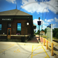Macomb Station and Sign