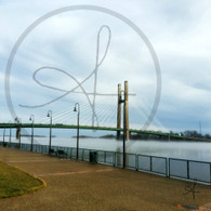 Burlington Bridge Sidewalk Fog View
