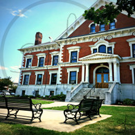 Courthouse Door and Benches