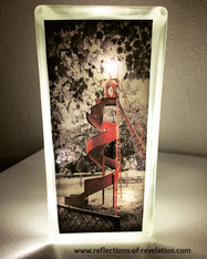 Crapo Red Slide Glass Block