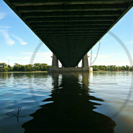 Under Bridge Reflection on Mississippi 11x14