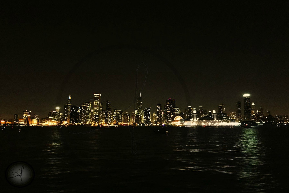 Chicago Skyline At Night 8x10