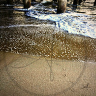 Bird Prints Sea Foam Under Pier